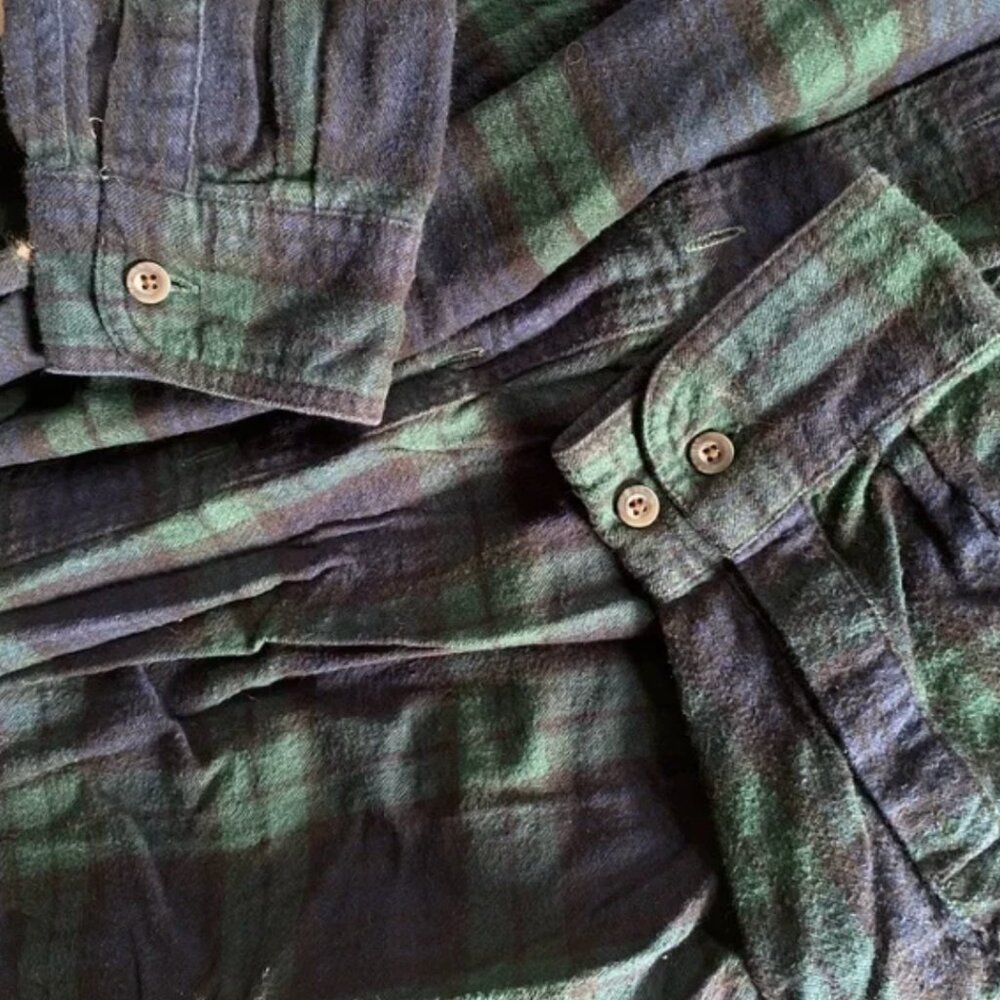 LLBean | Size XL | Blue and Green Flannel - Picture 3 of 4